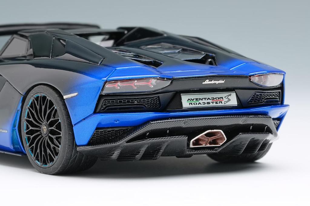 EIDOLON Scale Lamborghini Aventador S Roadster 50th Anniversary Japan 2018 Blue Gradient Finished Model EM767A 1/43 Renaissance/Black
