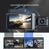 Dash Cam WiFi HD da 3 pollici con visione notturna e tripla lente per registrazione anteriore, interna e posteriore