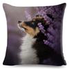 Shetland Sheepdog Cute Pet Animal Dog Printed Pillowcase Decor Cushion Cover for Sofa Home Car Polyester Pillow Case 45*45cm