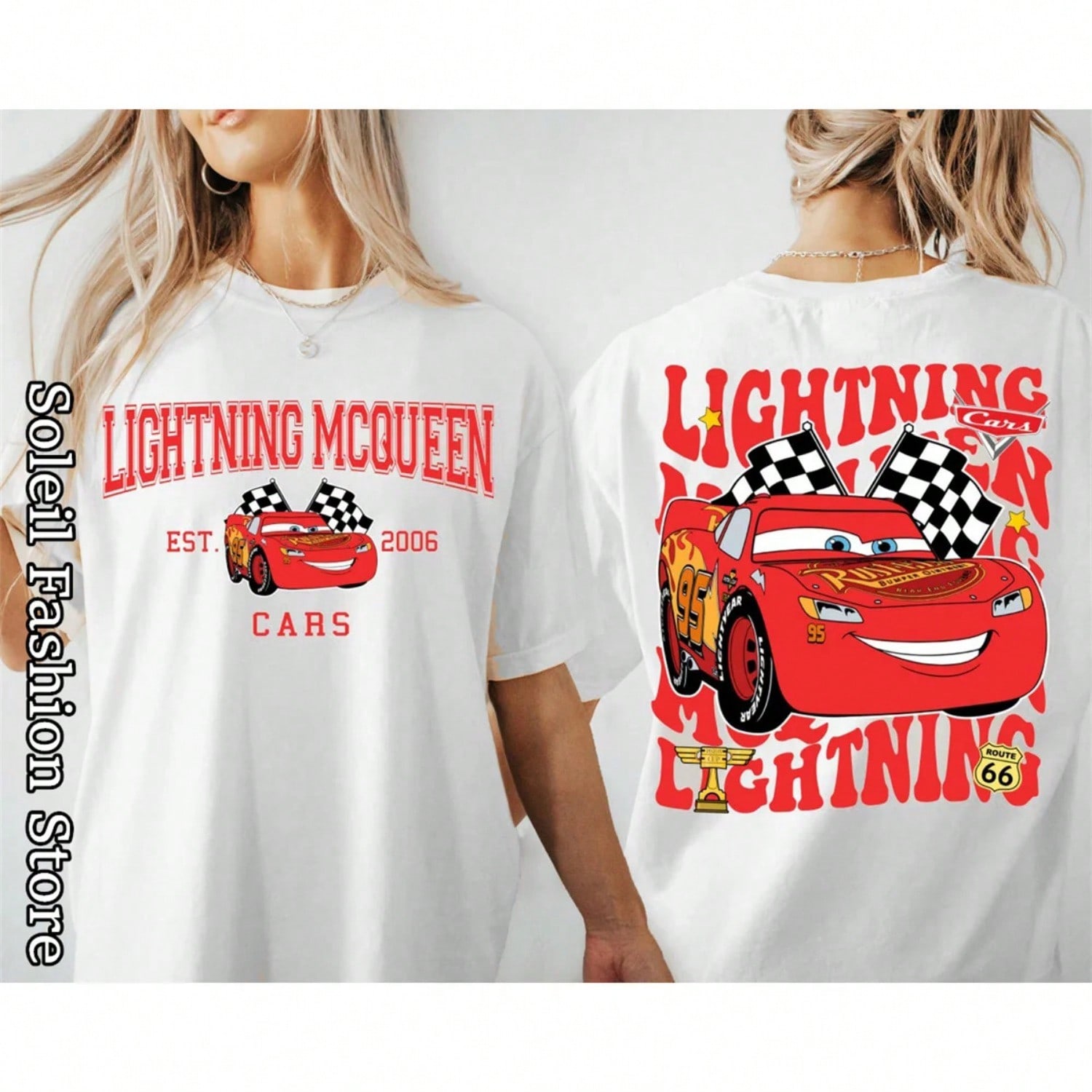 Pixar Cars  Cotton T-Shirt Wounisex Tops Tees Fashion Clothes Tow Mater Sally   Outfit S разноцветный
