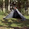 VidaXL Tente Familiale Tipi 7 Personnes, Tente d'Ombrage avec Sac de Transport, Auvent de Camping, Abri de Jardin, Gris et 94712