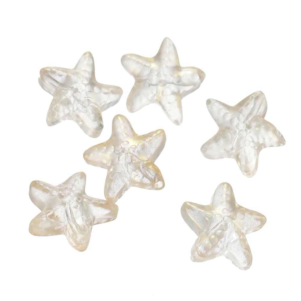 10pcs Colorful Glass Starfish Beads Star Czech Glass Loose Spacer Beads For DIY Bracelet Phone Chain Jewelry Making Accessories