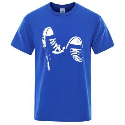 Cotton Hot Sale 100% Cotton Casual Short Sleeve Skate Shoes Men T Shirt Summer Breathable Clothes O-Neck Oversized Short Sleeves Unisex