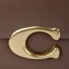 Coach IDOL 21 Gold Logo Logo Chain Magnetic Buckle Closure Flap Cow Leather Messenger Bag Hand Shoulder Bag Small Size Women's Dark Stone Gray