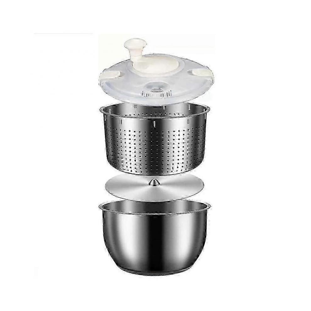 Centrifuga per Insalata Grande da 6L per Verdura Frutta Pasta Lavatrice Acciaio Inossidabile
