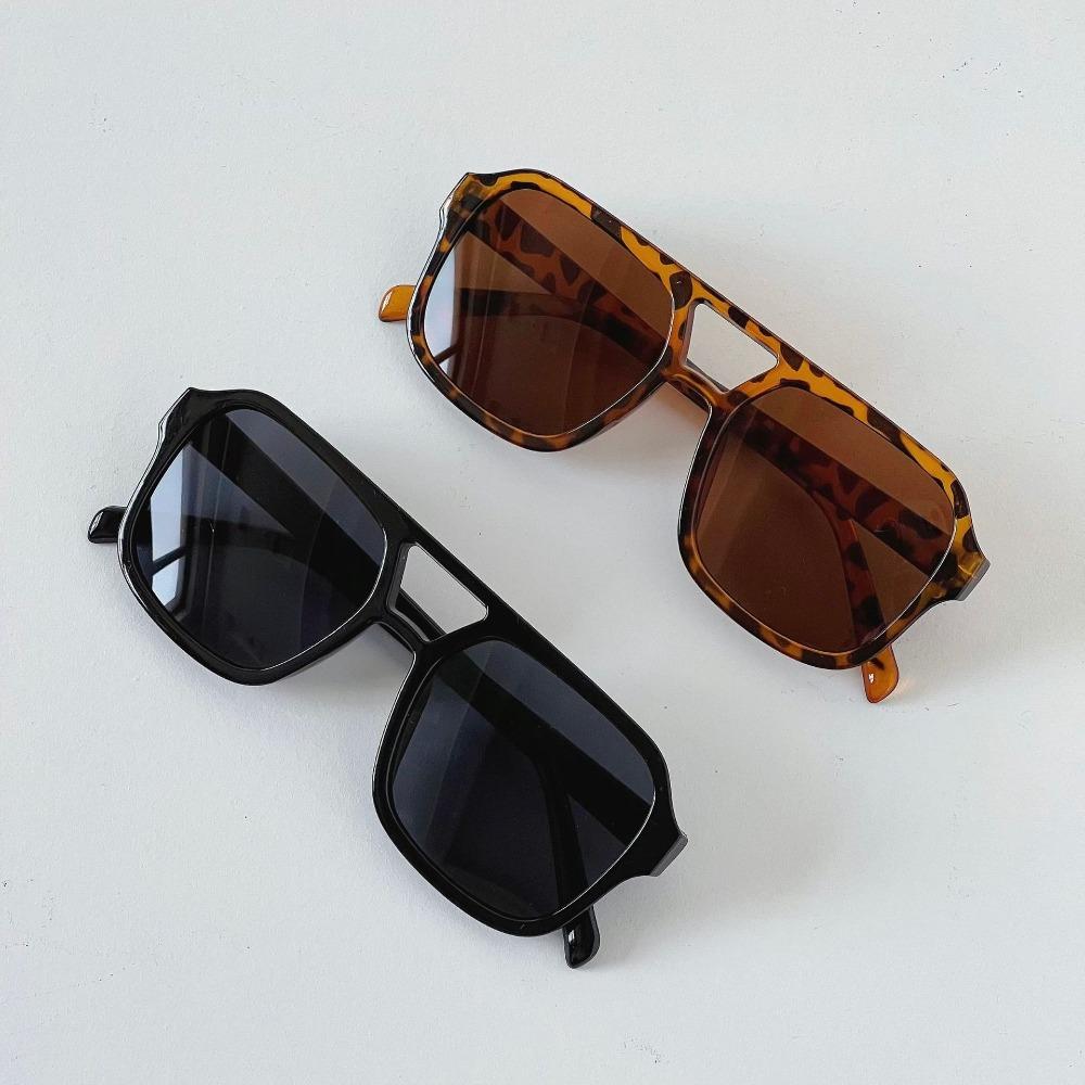 Double Beam Square Sunglasses UV400 Retro Eyewear Fashion Pilot Sun Glasses  Outdoor