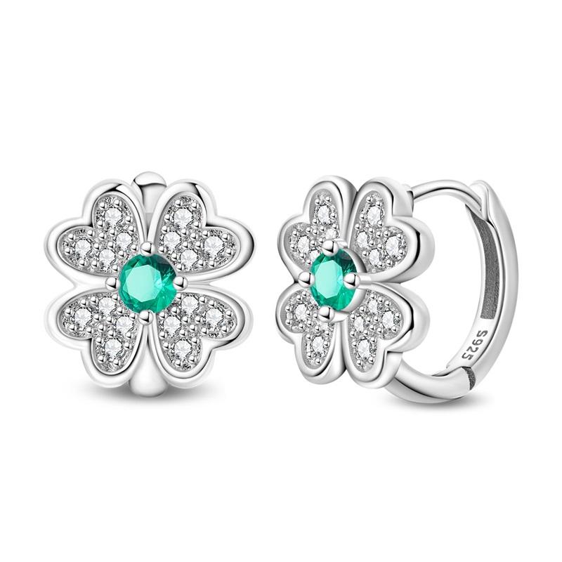 Náušnice pro ženy 925 Sterling Silver Kruhové náušnice Diamantové Srdce Lásky Zámek Broskvové Srdce Náušnice Krásný Dárek