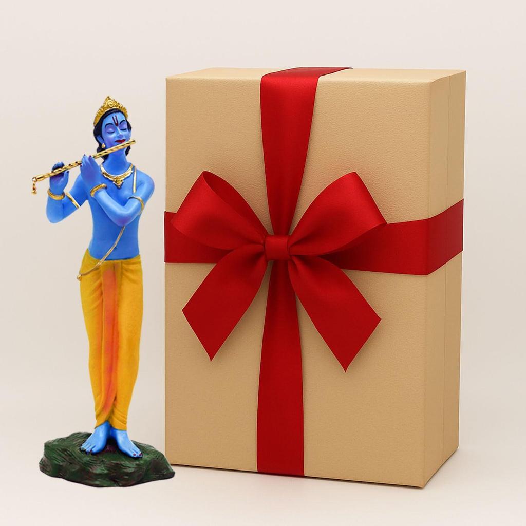 Standing Krishna Statue - Elegant Krishna Idol Small for Home Decor - Exquisite Krishna Idol Figurine for Spiritual Decor