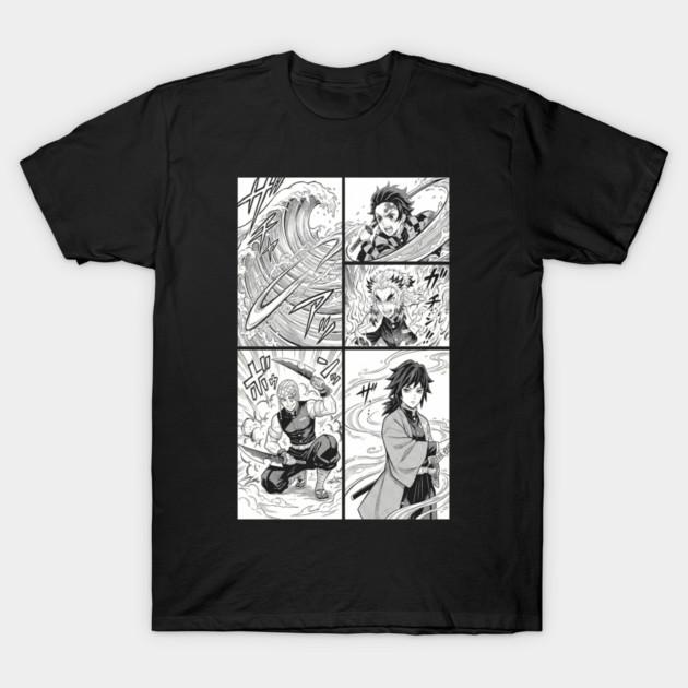 Asian Size Cotton Unisex Tshirt Print T-shirt Demon Slayer Iconic Characters Manga Art T-shirt No-Cut Print Regular Fit