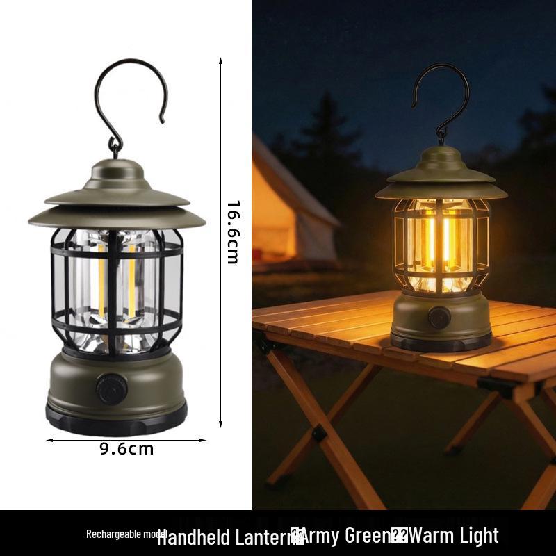 Rechargeable Retro Camping Lantern with Ultra-Long Battery Life for Outdoor Tent and Awning Lighting