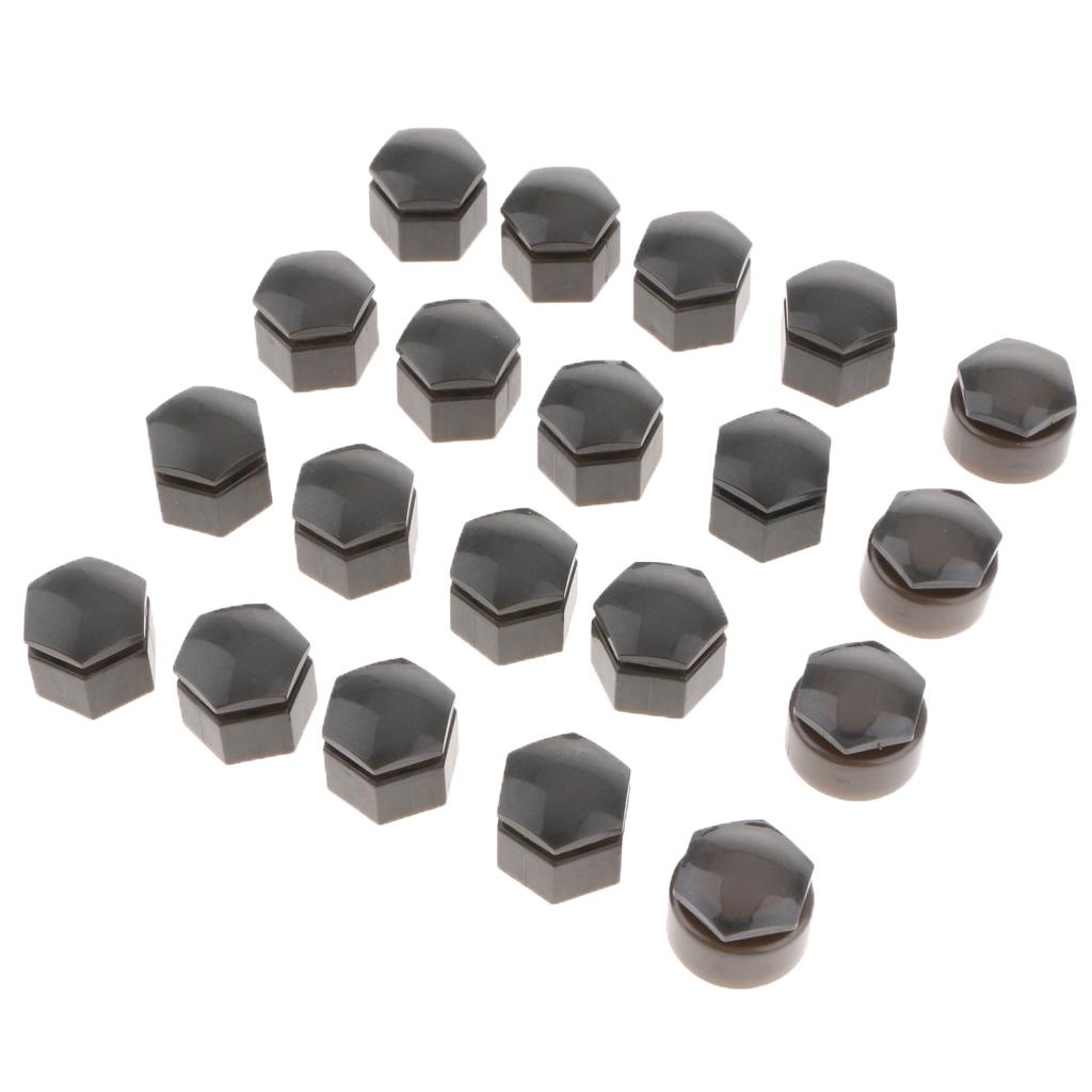 20x 22mm Auto Car Wheel Exterior Nut Cap Bolt Rims Auto Hub Screw Cover Gray
