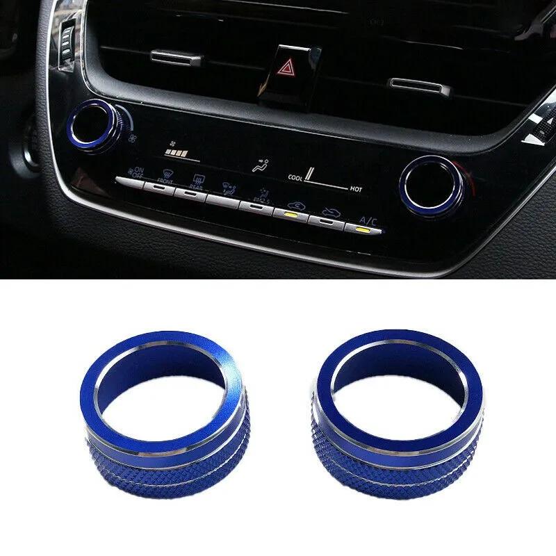 For Toyota Corolla    2Pcs Car AC Climate Control Knob Trim Button Cover Auto Accessories Car AC Control Knobs Ring