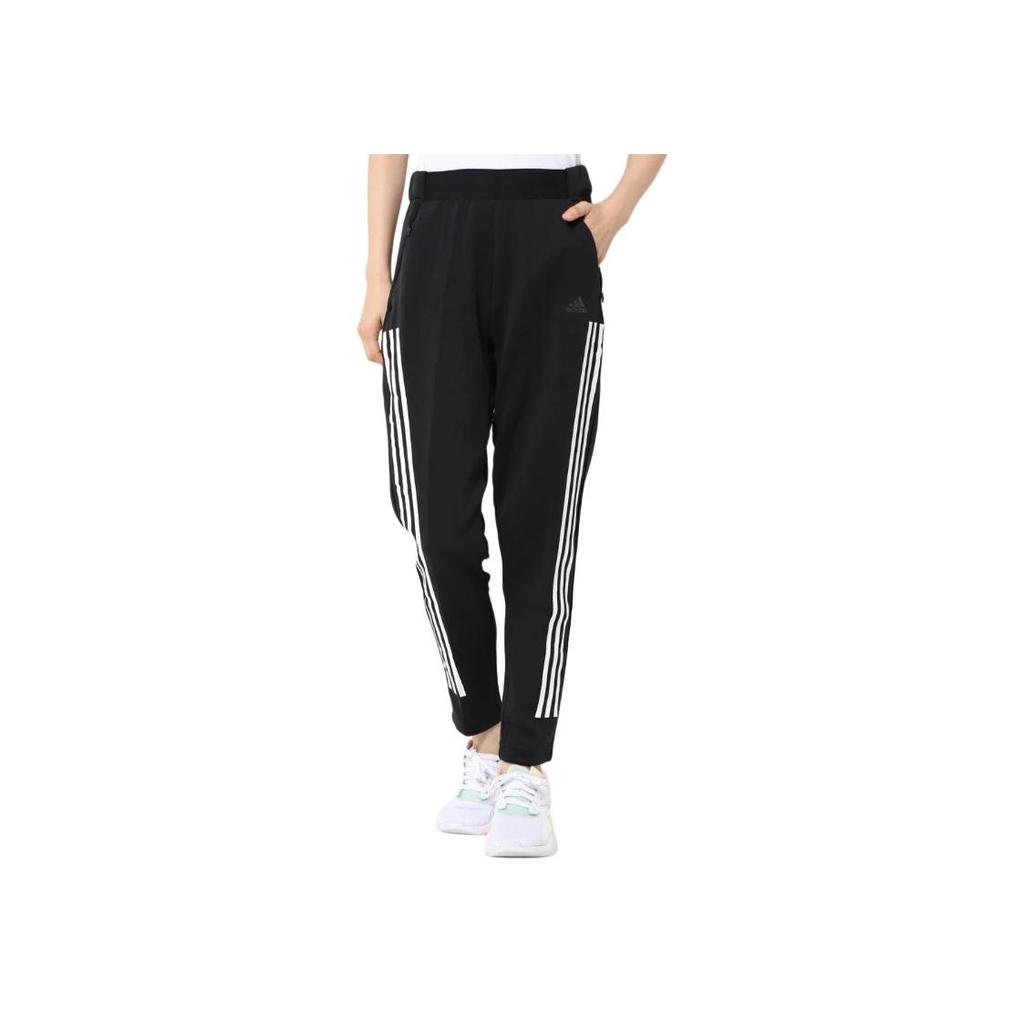 Adidas Climawarm 3St Striped Comfortable Elastic Waist Casual Pants Women Bottoms Black DZ6115