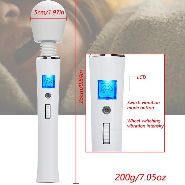 Silicone LCD Big Vibrator AV Magic Wand for Women Clitoris Stimulator Sex Toy for Couples Female Vagina Vibrating Masturbator