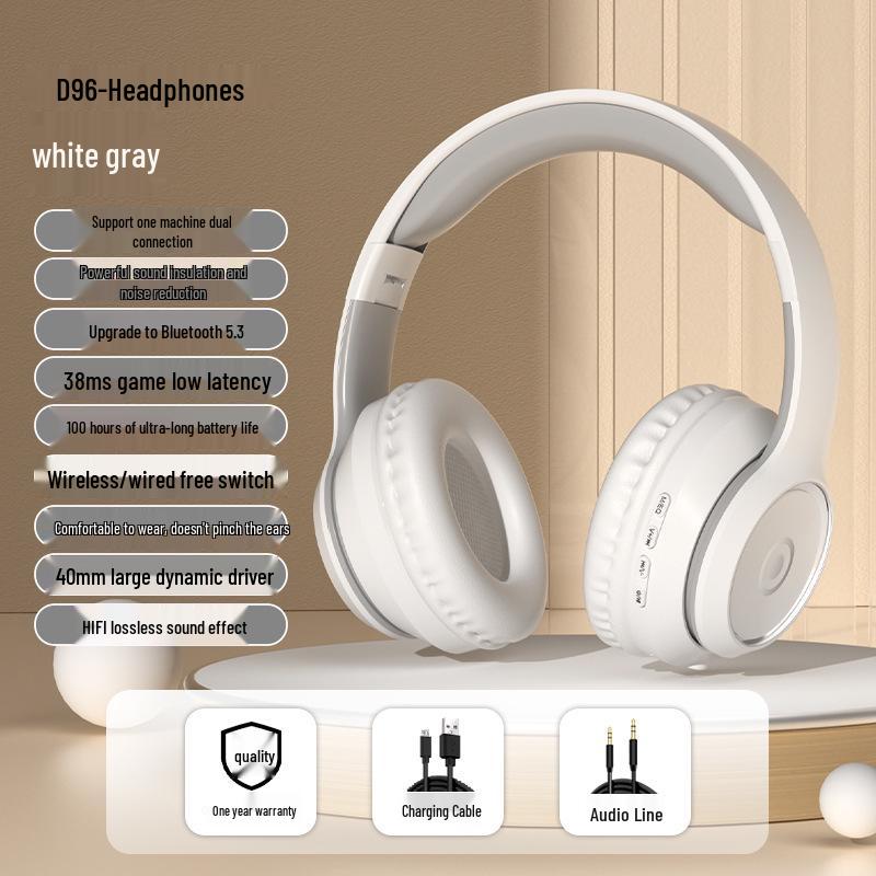 Trendy Over-Ear Bluetooth Headphones with Heavy Bass for Sports & E-sports