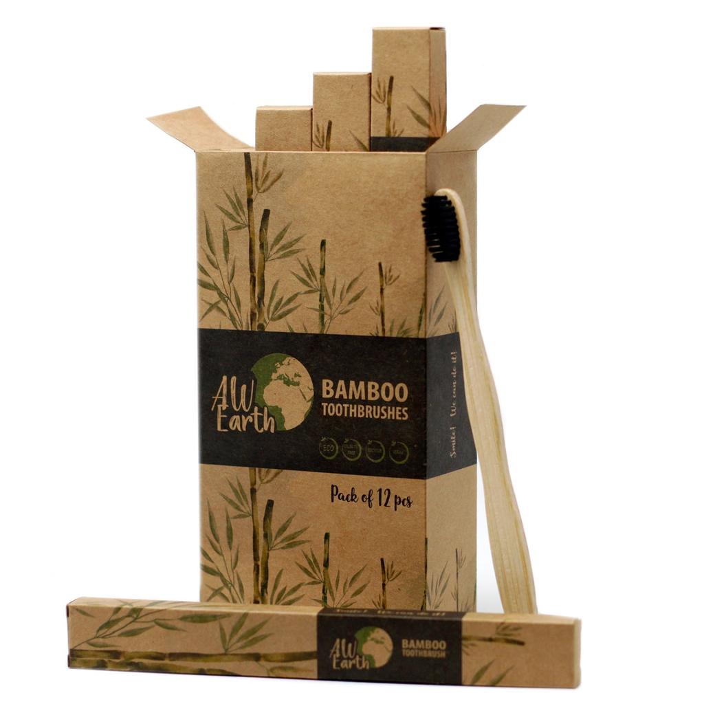 Bamboo Toothbrush, Charcoal Medium-Soft Bristles