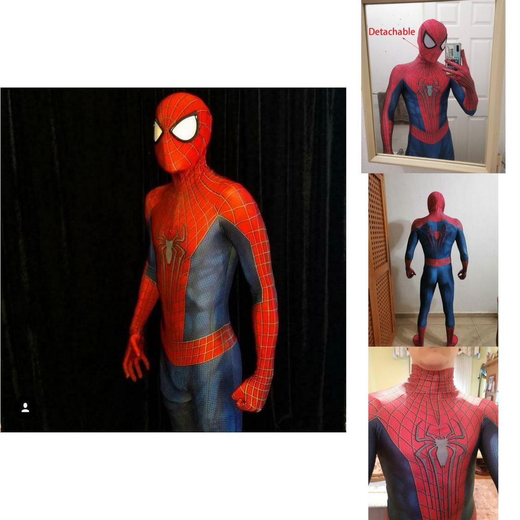 Nefes Alabilen Rahat Yetişkinler İçin Örümcek Adam Zentai Takımı Cadılar Bayramı Kostümü