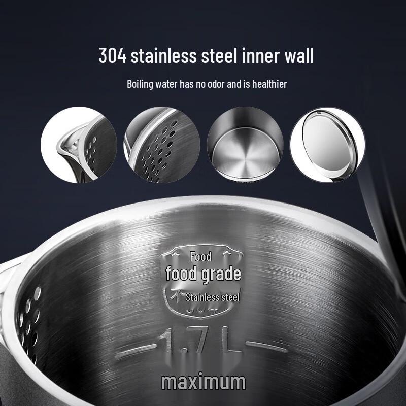 Supor ZMD 1.7L Double-Layer Anti-scald Electric Kettle CN plug (adapter included)