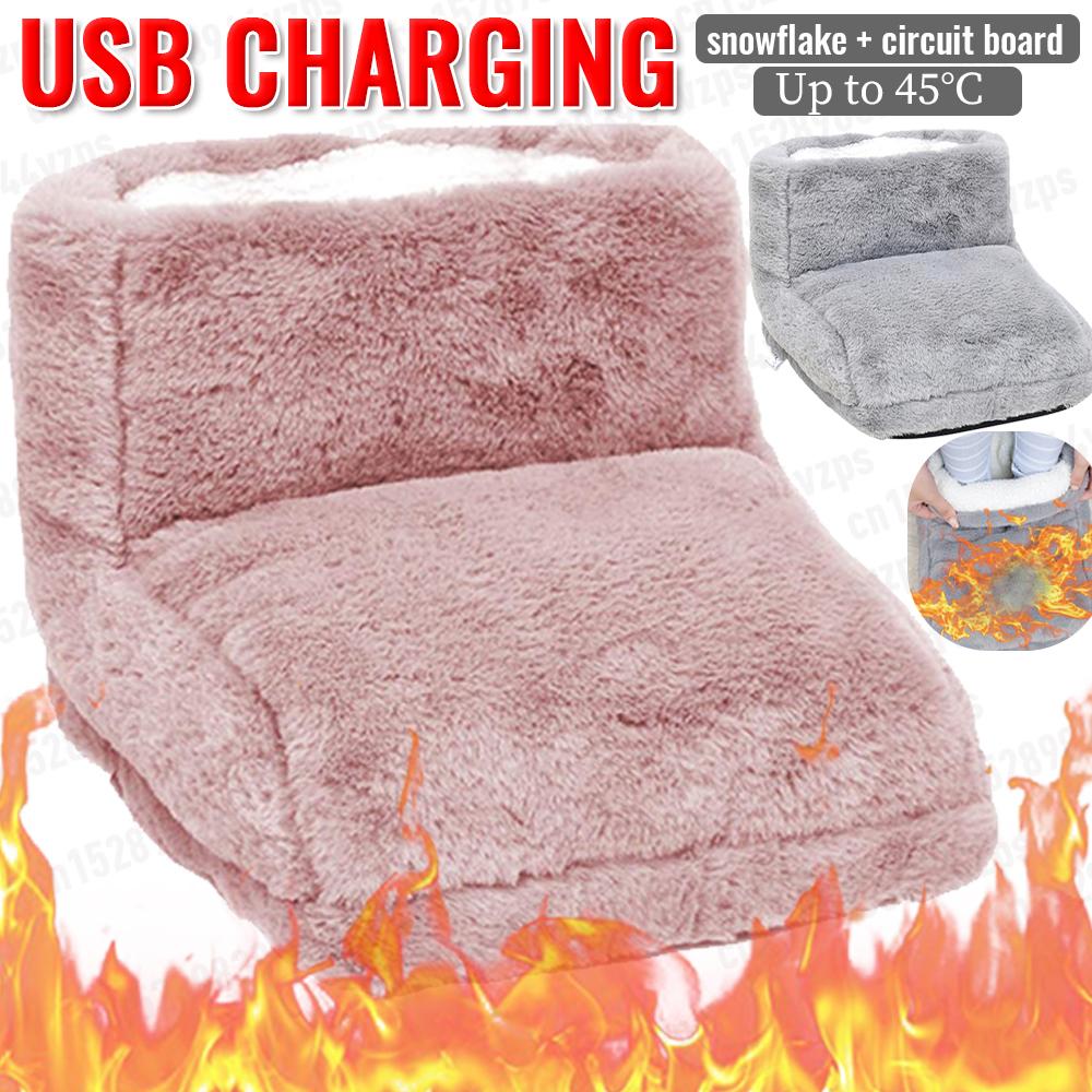 Elektrische Heizung Fußwärmer USB-Aufladung Fleece Weich Warm Fußabdeckung Waschbar Winter Füße Heizkissen Für Zuhause Schlafzimmer Schlafen