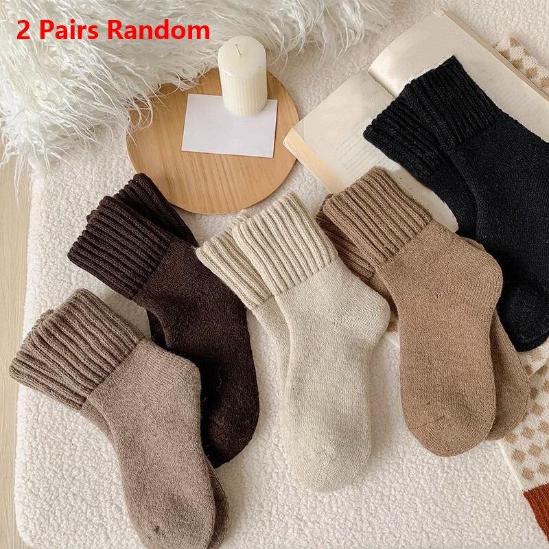 Winter Thickened Wool Socks Women's Breathable Comfortable Plush Low Tube Snow Socks Korean Simple Warm Cashmere Socks