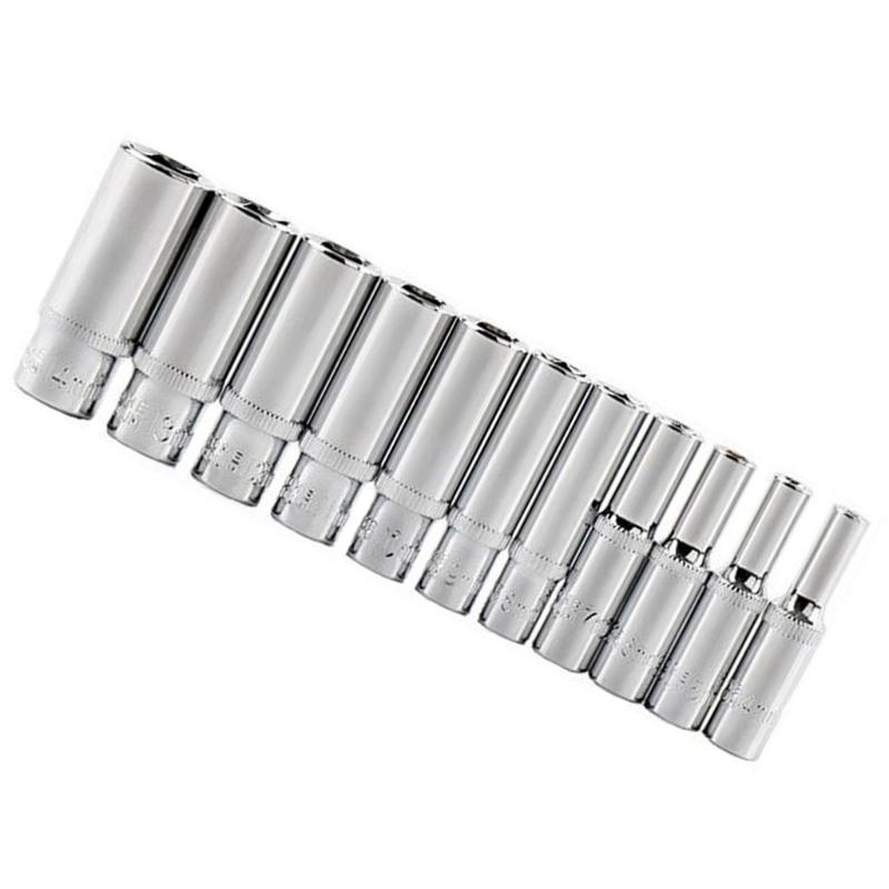 11Pcs Short Socket Head Set Ratchet Wrench Socket 4-14mm Socket for Car