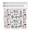Love Heart Pattern Shower Curtain Romantic Bathroom Decor Valentine'S Day Theme Waterproof Bath Curtain Black Red Design