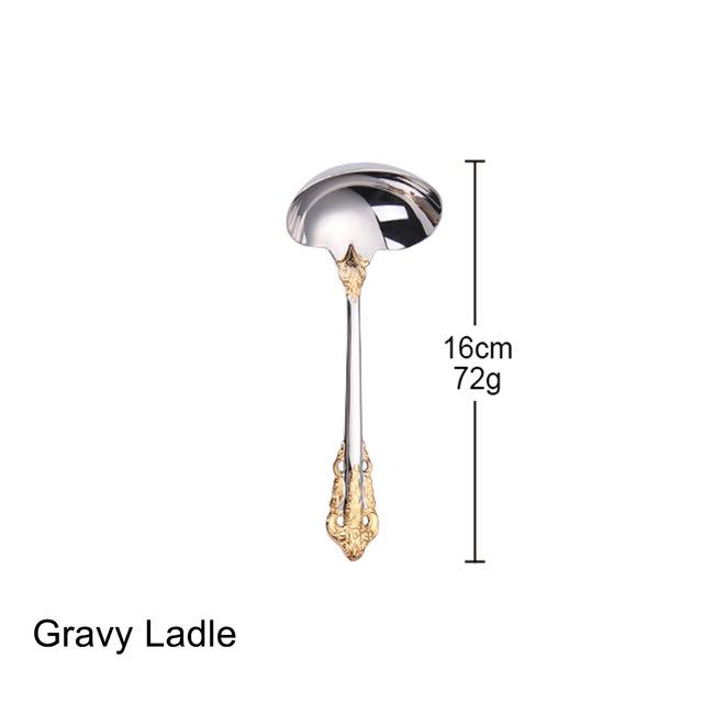 304 Stainless Steel Knife, Fork, Spoon, Retro Palace Relief, Western Cuisine Steak, Knife, Fork, Dessert, Western Tableware