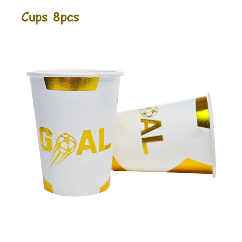 Football Theme Party Disposable Tableware Paper Plates Balloons Flags Birthday Decorate Foil Globos Soccer Sports Party Supplies