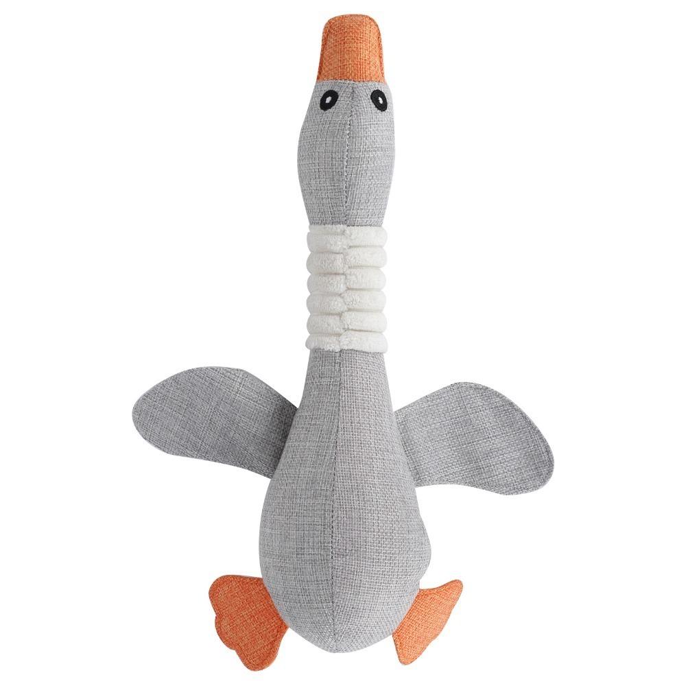 

Linen Fabric Goose Pet Toy Plush Surface Cat Molar Toy Durable Bite Dog Chew Toy Boredom Relief
