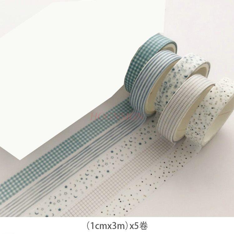 5rolls/box Hand Tent Tape Basic Girl Heart Color and Paper Tape