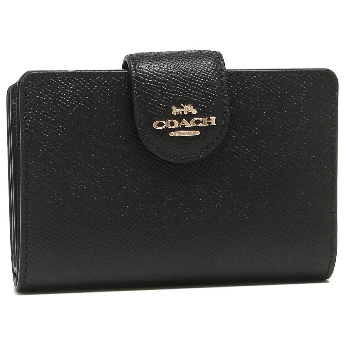 

Outlet Bifold Wallet F6390 MEDIUM CORNER ZIP WALLET Plain IMBLK Black [Coach] Womens (6) [Элемент] чёрный
