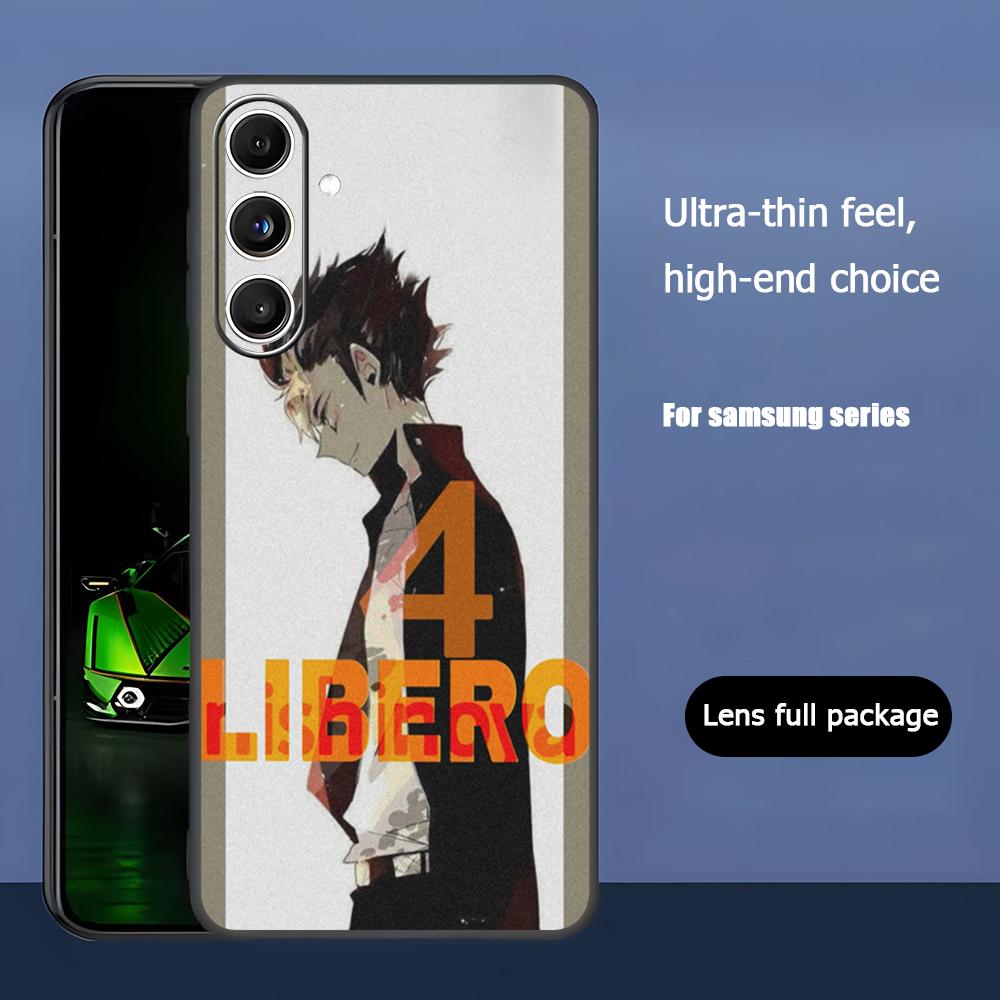 Haikyu Anime Nishinoya Yuu Phone Case For Samsung Galaxy S25 S24 S23 S22 S21 S20 Plus Ultra Note20 Soft Black