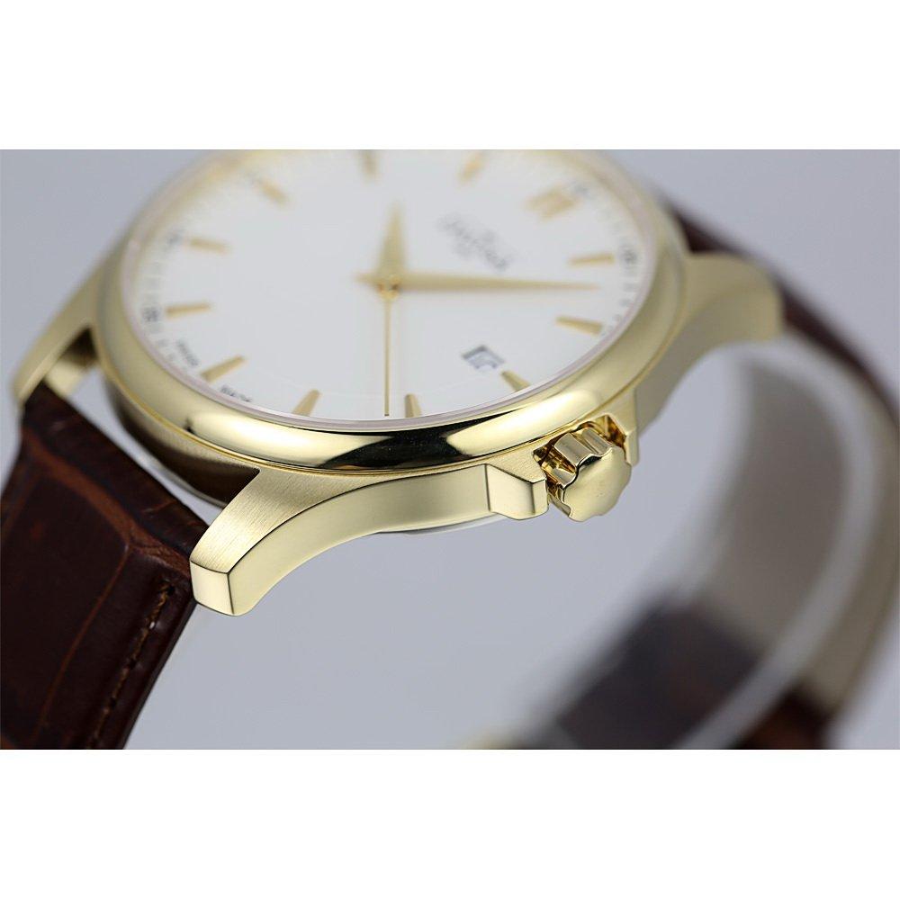 Davosa Men's Brown Watch, 162.467.15, 3-Hand, Date Display, 10 ATM Water Resistance, Classic Quartz, Swiss Made