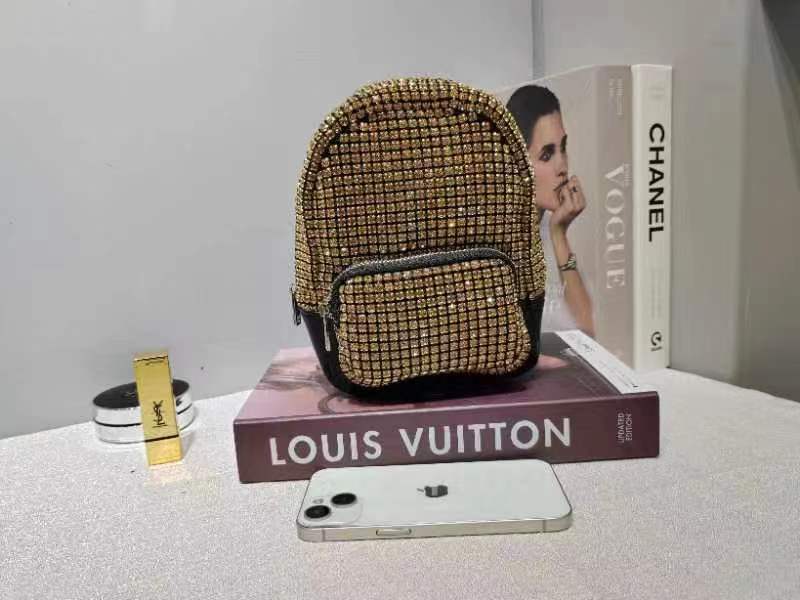 Glänzender Handgefertigter Diamantbesetzter Pailletten-Diamant-Schulranzen, Strass-Flash-Diamant-Rucksack, Messenger-Tasche für Damen Trend