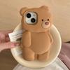 Süßer 3D-Cartoon-Bär für Rückabdeckungen für 13/14/15/16 Pro Max Weiche Silikon-Stoßfeste Handyhülle