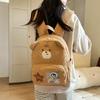 Cartoon Bear Kindergarten Schoolbag Corduroy Backpack for Primary School Students