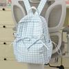 Schoolbag new small fresh plaid backpack female student Korean version high value literary schoolbag female junior high school backpack