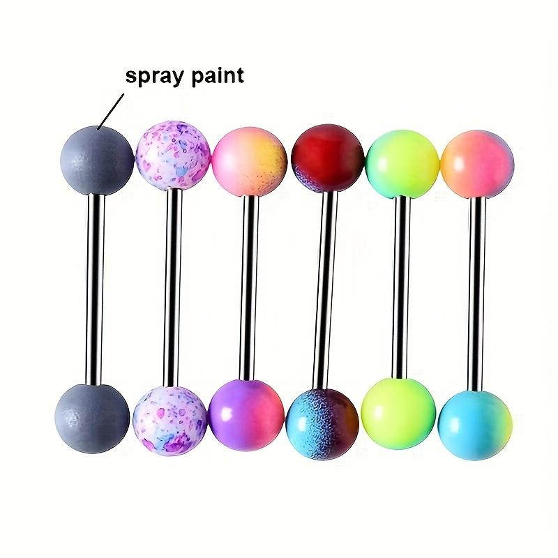 12ks/sada smíšených barev akrylové kuličkové kroužky do jazyka Šperky s piercingem do jazyka