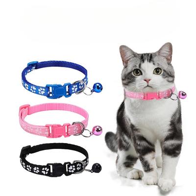 1.0 Pet Footprint Patch Collar, Dog Neck Collar, Cat Bell Collar