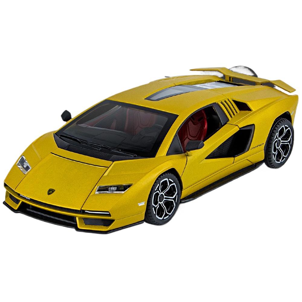 1/24 Lambos Countach LPI800-4 Supercar Alloy Model Diecast Sound Super Racing Lifting Tail Hot Car Wheel Gifts