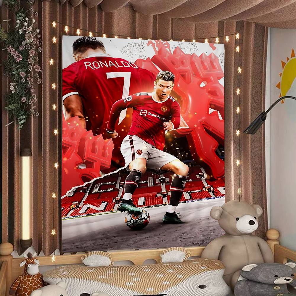 CCristiano RRonaldo CR7 Anime Tapestry Hanging Tarot Hippie Wall Rugs Dorm Home Decor