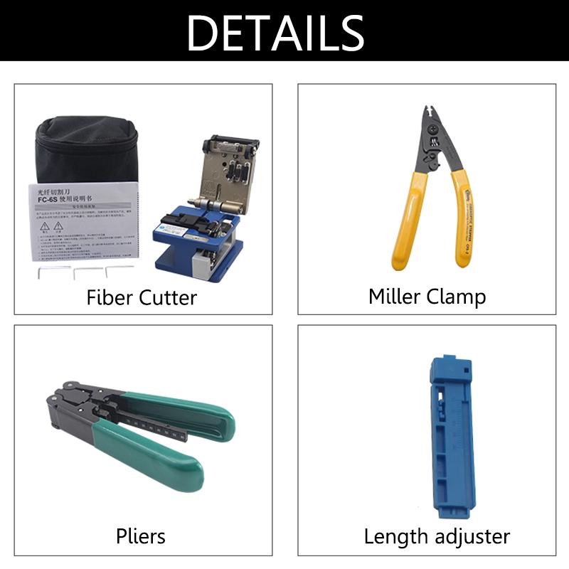 FC-6S Fiber Optic Splice Tool FTTH Cutting Fiber Knife Fiber Cleaver Optical Power Meter Fiber Cutter Knife Tool Kit Set