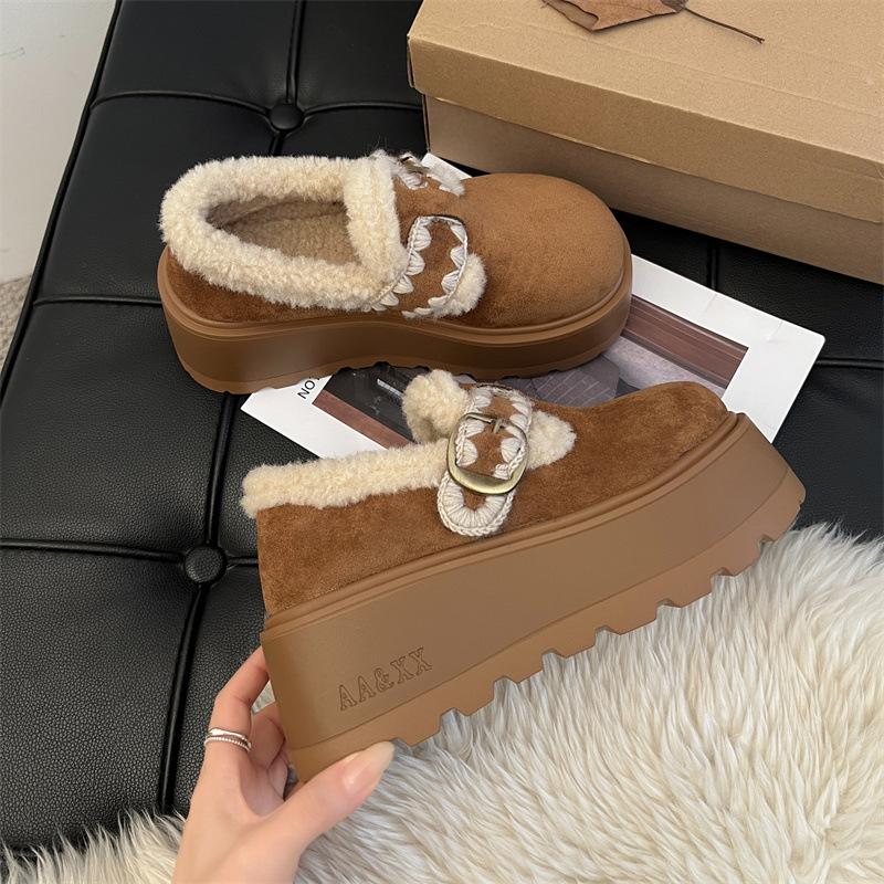 

Women s soft elastic winter warm cold padded snow boots thick-soled non-slip wear-resistant outdoor leisure sports cotton boots 40 коричневий