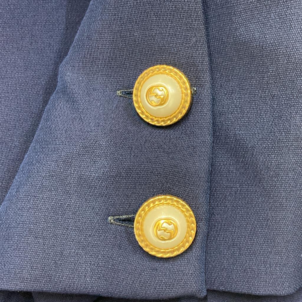 GUCCI 453979 Navy x Pink Ribbon Tie Dress dress 36 Navy pinkUsed