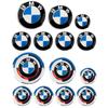 7pcs BMW Emblem Set 82mm 74mm 45mm 56mm 68mm Car Front Hood Logo Rear Trunk Badge Wheel Center Hub Caps Steering Wheel Sticker