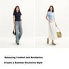 Semir Cooling Short Sleeve T-Shirt Women Summer Slim Fit Regular Shoulder Crew Neck Top 2026 Pullover