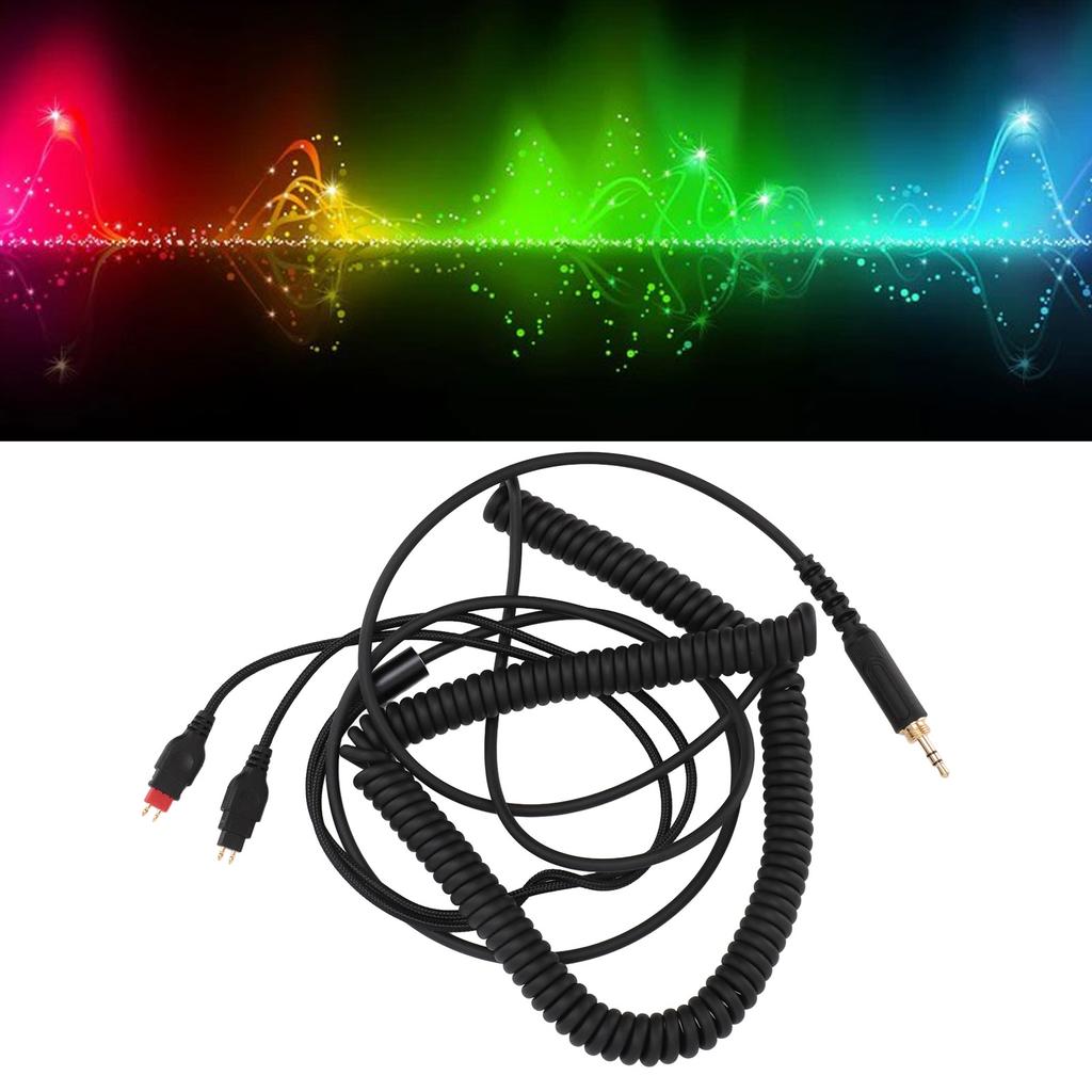 Coiled Headphone Cord Replacement with 3.5mm Plug and 6.35mm Adapter for Sennheiser HD650 HD660 S HD