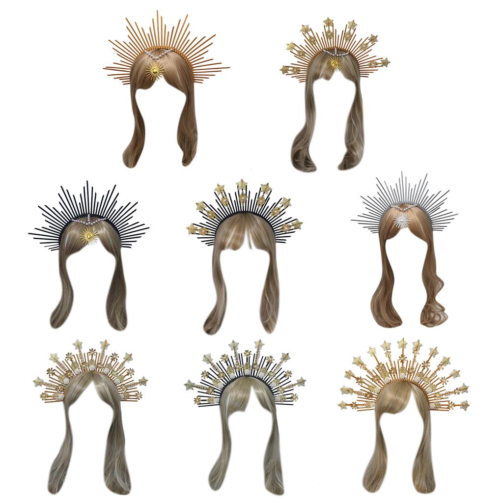 DIY Tiaras Crowns Pageant Prom Angel Headband Bachelorette Party Hair Accessories Vintage Halo Tiaras Hair Hoop DIY