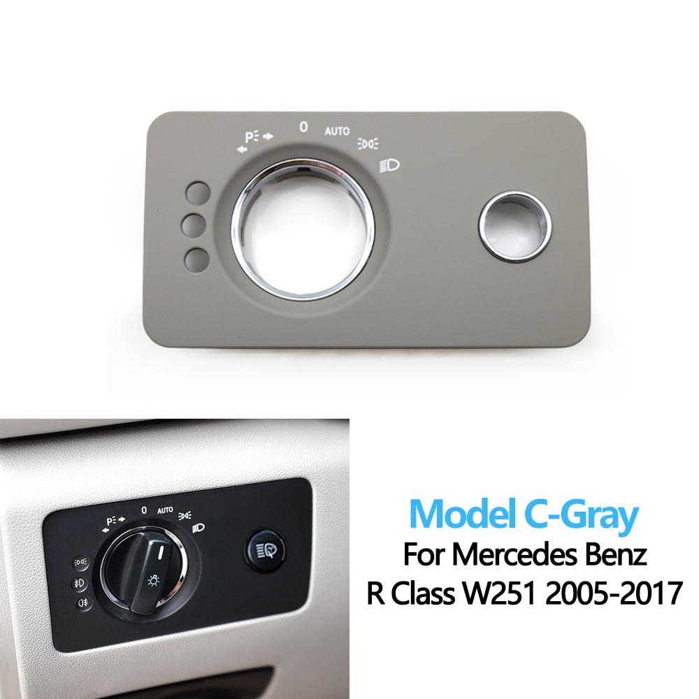 LHD Car Dashboard Headlight Control Switch Panel Cover Trim For Mercedes Benz W251 R-Class R280 R300 R350 R400 R500 2005-2017