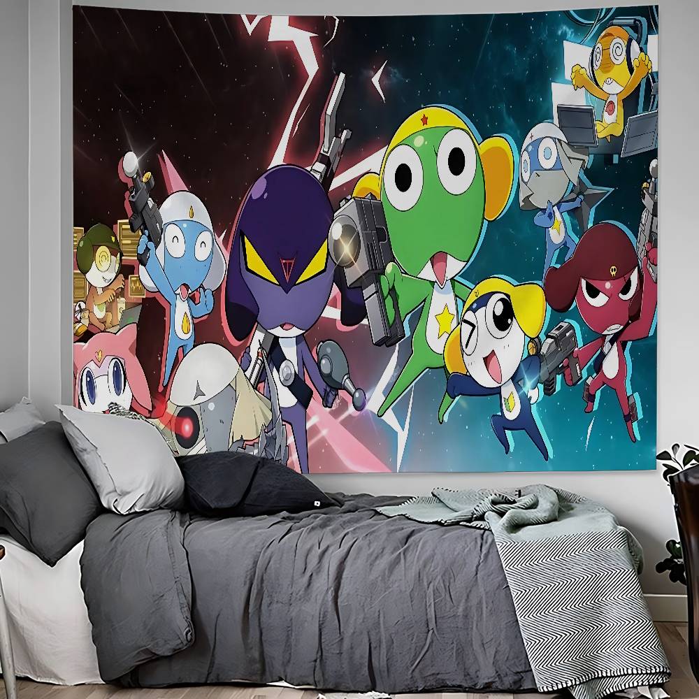Cartoon Funny Keroro Gunsou Frog Printed Large Wall Tapestry Hanging Tarot Hippie Wall Rugs Dorm Home Decor